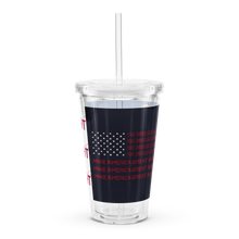 Load image into Gallery viewer, Trump Assassion Attempt Victory &amp; Make America Great Agin Flag MAGA plastic tumbler
