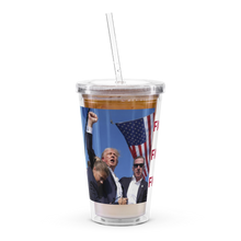 Load image into Gallery viewer, Trump Assassion Attempt Victory &amp; Make America Great Agin Flag MAGA plastic tumbler
