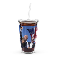 Load image into Gallery viewer, Trump Assassion Attempt Victory &amp; Make America Great Agin Flag MAGA plastic tumbler
