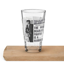 Load image into Gallery viewer, Black Dragon Fighting Society  Count Dante   Deadliest  Hair Dresser Pint Glass
