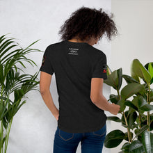Load image into Gallery viewer, Black Dragon Fighting Society Kumite with arm patches Unisex t-shirt in Choice of colors.
