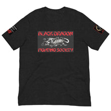 Load image into Gallery viewer, Black Dragon Fighting Society in white in Red &amp; White, Kumite Unisex t-shirt
