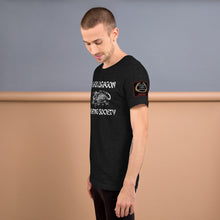 Load image into Gallery viewer, Black Dragon Fighting Society Kumite with arm patches Unisex t-shirt in Choice of colors.
