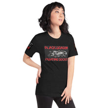 Load image into Gallery viewer, Black Dragon Fighting Society in white in Red &amp; White, Kumite Unisex t-shirt
