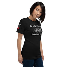 Load image into Gallery viewer, Black Dragon Fighting Society Kumite with arm patches Unisex t-shirt in Choice of colors.
