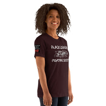 Load image into Gallery viewer, Black Dragon Fighting Society Kumite with arm patches Unisex t-shirt in Choice of colors.
